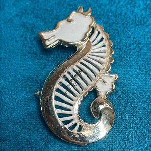 Vintage ORNK Seahorse Brooch Pin